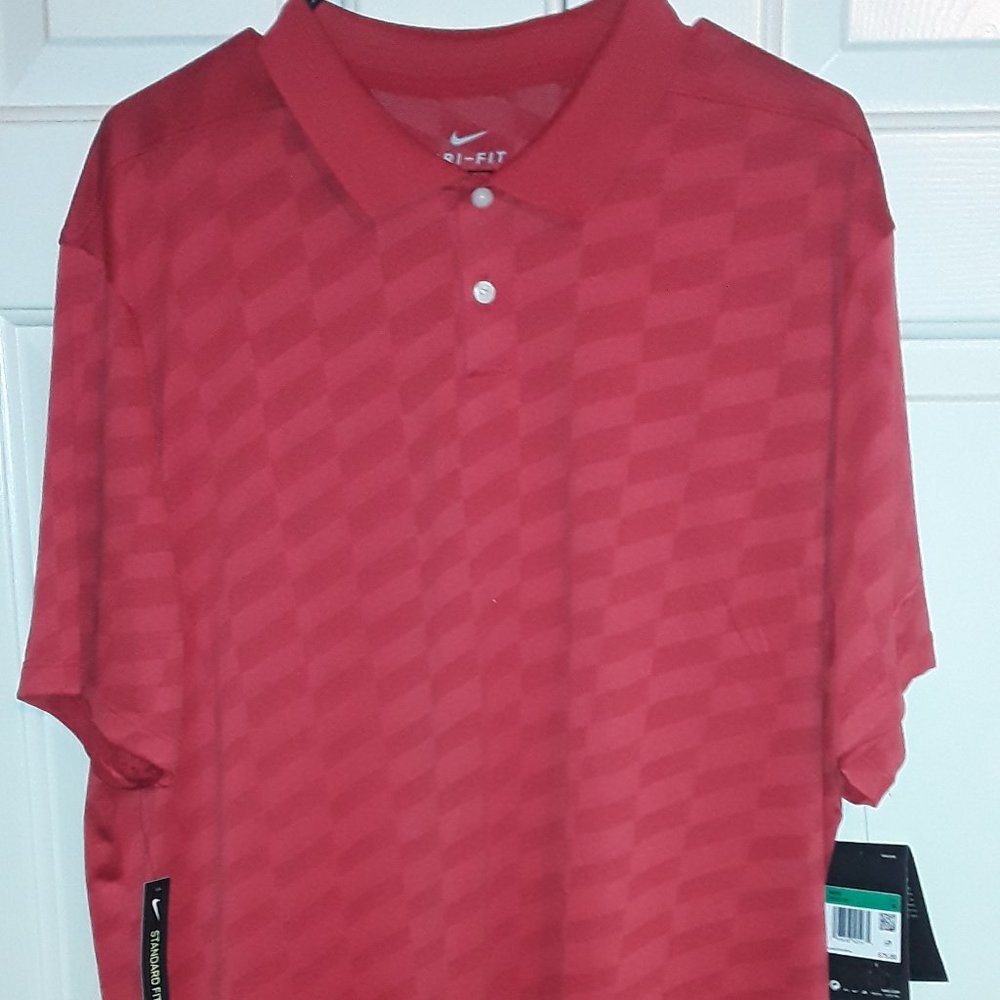 Nike Dri Fit Red Golf Shirt